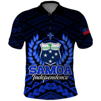 Custom Samoa Independence Day Polo Shirt Ulafa Polynesian Unique Blue No2 LT9 Blue - Polynesian Pride