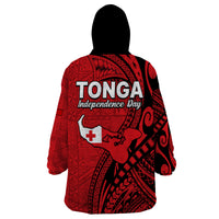 Tonga Independence Anniversary Wearable Blanket Hoodie Tongan Tribal Pattern Unique Version LT9 - Polynesian Pride