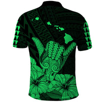 Hawaii Shaka Sign Polo Shirt Green Version LT9 - Polynesian Pride