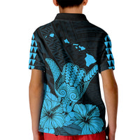 Hawaii Shaka Sign Kid Polo Shirt Blue Version LT9 - Polynesian Pride