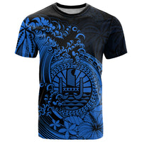 Polynesian Tahiti Island T Shirt The Wave of Water Blue LT9 Blue - Polynesian Pride