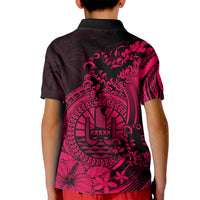 Polynesian Tahiti Island Kid Polo Shirt The Wave of Water - Pink LT9 - Polynesian Pride