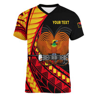 (Custom Personalised) Papua New Guinea Women V Neck T Shirt The Greater Bird of Paradise LT9 - Polynesian Pride