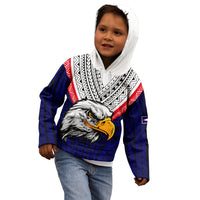 American Samoa Kid Hoodie Bald Eagle with Polynesian Pattern LT9 - Polynesian Pride