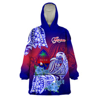 Guam Wearable Blanket Hoodie Polynesian Floral Tribal LT9 One Size Gradient - Polynesian Pride