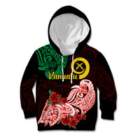 Vanuatu Kid Hoodie Polynesian Floral Tribal LT9 Hoodie Black - Polynesian Pride
