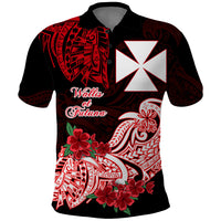 Wallis et Futuna Polo Shirt Polynesian Floral Tribal LT9 Black - Polynesian Pride