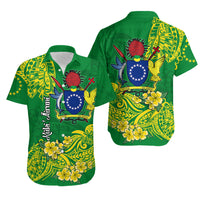 Cook Island Hawaiian Shirt Polynesian Floral Tribal LT9 Green - Polynesian Pride