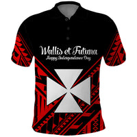 Wallis et Futuna Polo Shirt Happy Independence Day LT9 Red - Polynesian Pride