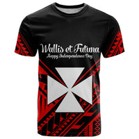 Wallis et Futuna T Shirt Happy Independence Day LT9 Red - Polynesian Pride
