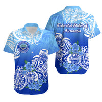 Federated States Of Micronesia Hawaiian Shirt Polynesian Floral Tribal LT9 Blue - Polynesian Pride