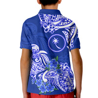 FSM Chuuk State Kid Polo Shirt Polynesian Floral Tribal LT9 - Polynesian Pride