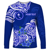 (Custom Personalised) FSM Chuuk State Long Sleeve Shirt Polynesian Floral Tribal LT9 Unisex Blue - Polynesian Pride