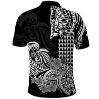 Hawaii Kakau Polo Shirt Polynesian Floral Tribal Black Version LT9 - Polynesian Pride