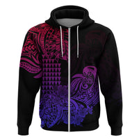Hawaii Kakau Hoodie Polynesian Floral Tribal Gradient Version LT9 - Polynesian Pride