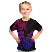 Hawaii Kakau Kid T Shirt Polynesian Floral Tribal Gradient Version LT9 Gradient - Polynesian Pride