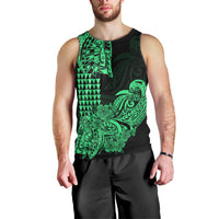Hawaii Kakau Men Tank Top Polynesian Floral Tribal Green Version LT9 - Polynesian Pride