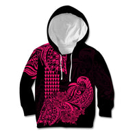 Hawaii Kakau Kid Hoodie Polynesian Floral Tribal Pink Version LT9 Pink - Polynesian Pride