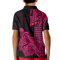 Hawaii Kakau Kid Polo Shirt Polynesian Floral Tribal Pink Version LT9 - Polynesian Pride