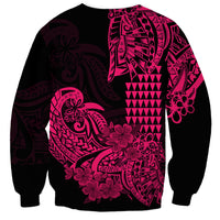 Hawaii Kakau Sweatshirt Polynesian Floral Tribal Pink Version LT9 - Polynesian Pride