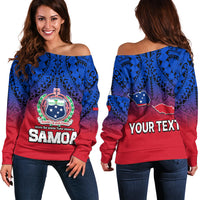 (Custom Personalised) Polynesian Independent State of Samoa Gradient Off Shoulder Sweater LT9 Women Gradient - Polynesian Pride