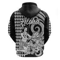 Aloha Hula Girl Hawaiian Tribal and Simple Kakau Hoodie LT9 - Polynesian Pride