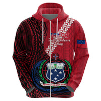 Custom Samoa Hoodie Happy Independence Day Samoan Red Pattern LT14 - Polynesian Pride