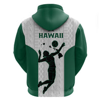 Hawaii Volleyball Hoodie Hawaiian Kakau White Style LT14 - Polynesian Pride