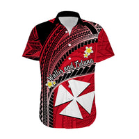 (Custom Personalised) Wallis And Futuna Hawaiian Shirt Plumeria Flowers With Red Polynesian Pattern LT14 - Polynesian Pride
