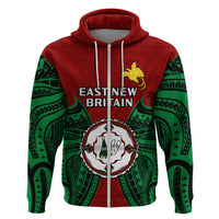 Papua New Guinea Hoodie East New Britain Province Mix Coat of Arms Polynesian Art LT14 - Polynesian Pride