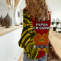 Papua New Guinea Women Casual Shirt Madang Province Mix Coat Of Arms Polynesian Art LT14 - Polynesian Pride