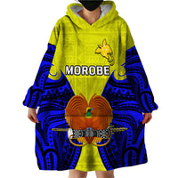 Papua New Guinea Wearable Blanket Hoodie Morobe Province Mix Coat Of Arms Polynesian Art LT14 - Polynesian Pride