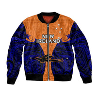 (Custom Personalised) Papua New Guinea Bomber Jacket New Ireland Province Mix Coat Of Arms Polynesian Art LT14 Unisex Orange - Polynesian Pride