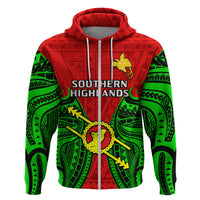 Custom Papua New Guinea Hoodie Southern Highlands Province Mix Coat of Arms Polynesian Art LT14 - Polynesian Pride