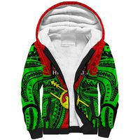 (Custom Personalised) Papua New Guinea Sherpa Hoodie Southern Highlands Province Mix Coat Of Arms Polynesian Art LT14 Unisex Red - Polynesian Pride