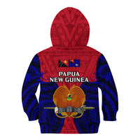 Papua New Guinea Kid Hoodie West New Britain Province Mix Coat Of Arms Polynesian Art LT14 Zip Hoodie Red - Polynesian Pride