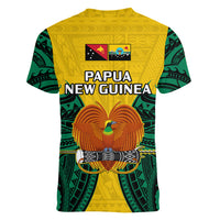 Papua New Guinea Women V Neck T Shirt Hela Province Mix Coat Of Arms Polynesian Art LT14 - Polynesian Pride