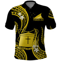 Tokelau Polo Shirt Tokelauan Tatau With Badge Yellow LT14 Yellow - Polynesian Pride