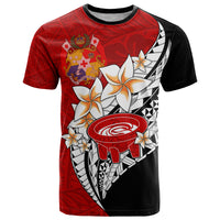 Tonga Kava Bowl T Shirt Tongan Kupesi Ngatu Pattern Black LT14 Red - Polynesian Pride