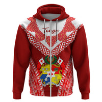 Tonga Heilala Flowers Hoodie Tongan Ngatu White Special Verison LT14 - Polynesian Pride