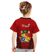 Tonga Heilala Flowers Kid T Shirt Tongan Ngatu Black Special Verison LT14 - Polynesian Pride