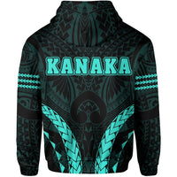Polynesian Kakau Kanaka Map Hawaii Zip Hoodie Sport Style Version 2.0 Turquoise - Polynesian Pride