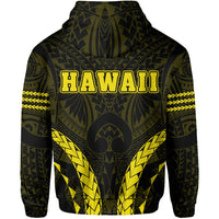 Polynesian Kakau Seal of Hawaii Hoodie Sport Style Version 2.0 Yellow - Polynesian Pride