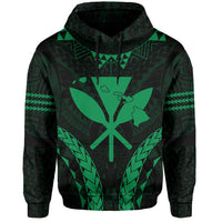 Polynesian Kakau Kanaka Map Hawaii Hoodie Sport Style Version 2.0 Green - Polynesian Pride