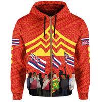 Polynesian Protectors Mauna Kea Flag of Hawaii Zip Hoodie - Polynesian Pride