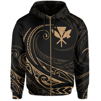 Kanaka Zipper Hoodie Frida Style Gold - Polynesian Pride