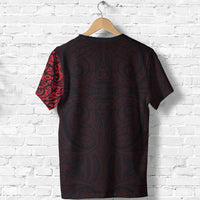 New Zealand Customized Shirt, Maori Tangaroa Tattoo Personalize Red T Shirt - Polynesian Pride