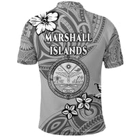 Marshall Islands Polo Shirt Unique Vibes Grey LT8 - Polynesian Pride