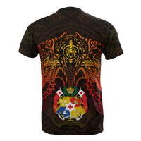 Tonga T Shirt Tonga Coat of Arms Red Manta Ray - Polynesian Pride