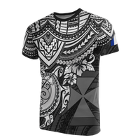 Wallis and Futuna Polynesian T Shirt Wallis and Futuna Coat of Arms White Turtle Hibiscus Unisex BLACK - Polynesian Pride
